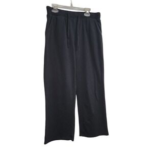 Black Lounge Pants Wide Leg Comfy‎ Drawstring Casual Womens Size Unknown